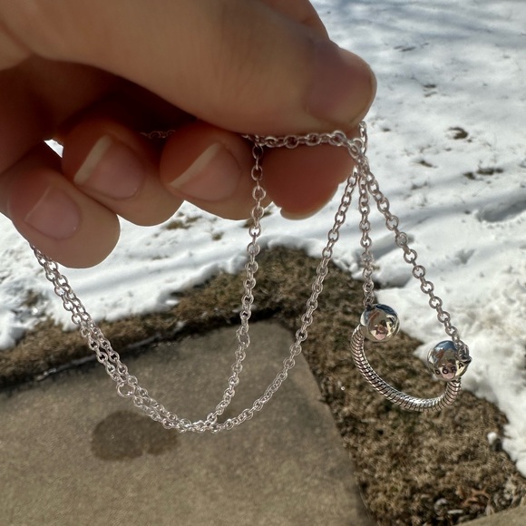 NWOT Pandora Silver U-Shape Charm Pendant Necklace 392747C00-45 - Picture 8 of 10